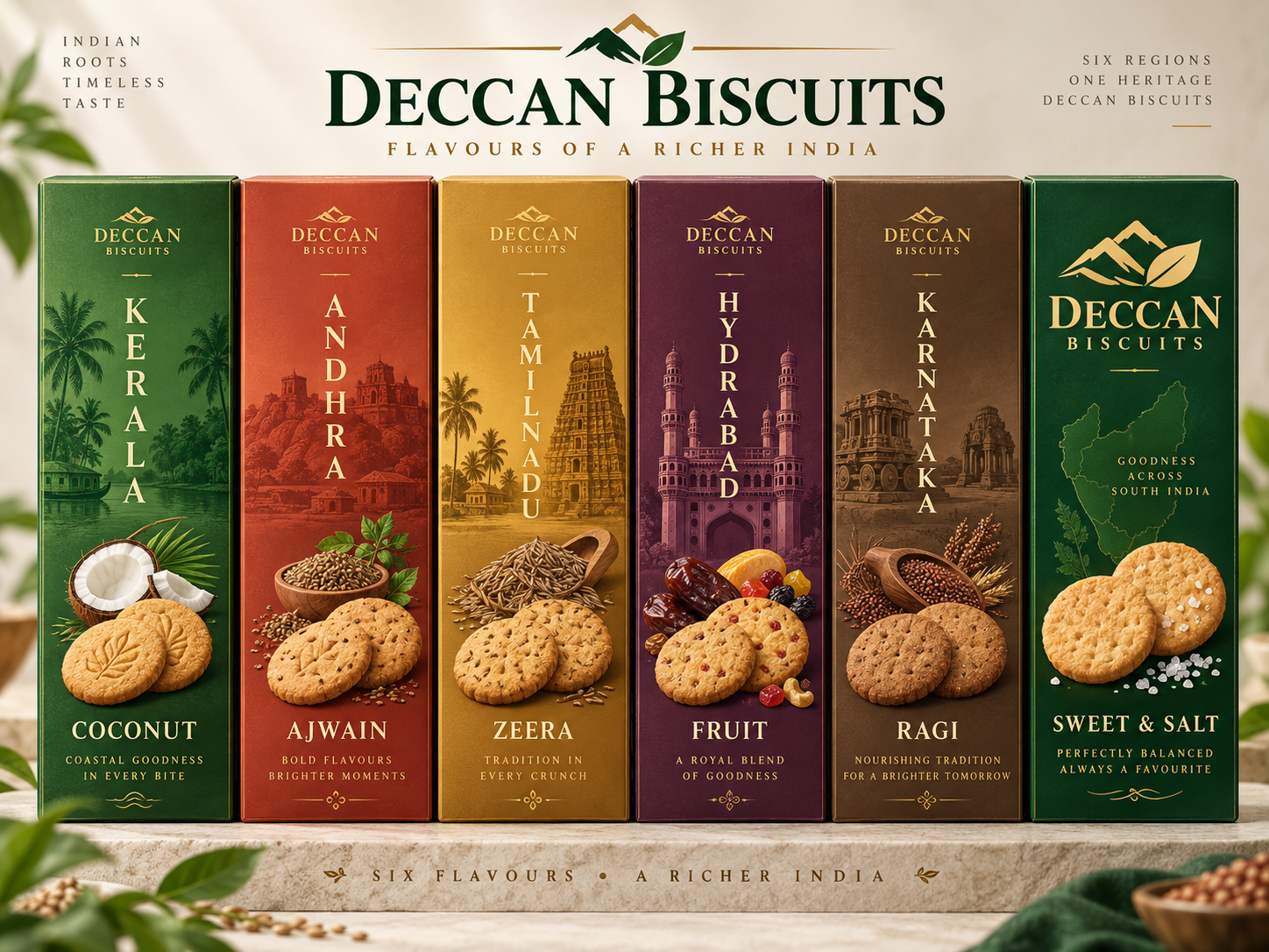 Deccan Biscuits — Six flavour box lineup