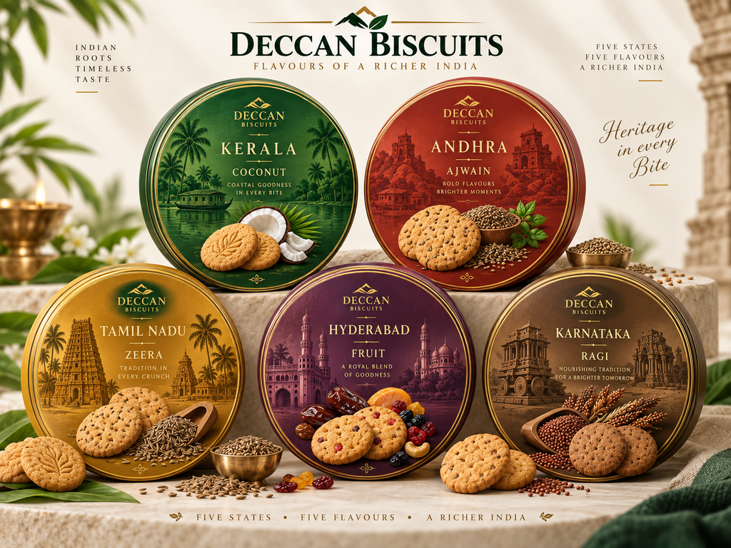 Deccan Biscuits — Five States Five Flavours wheel