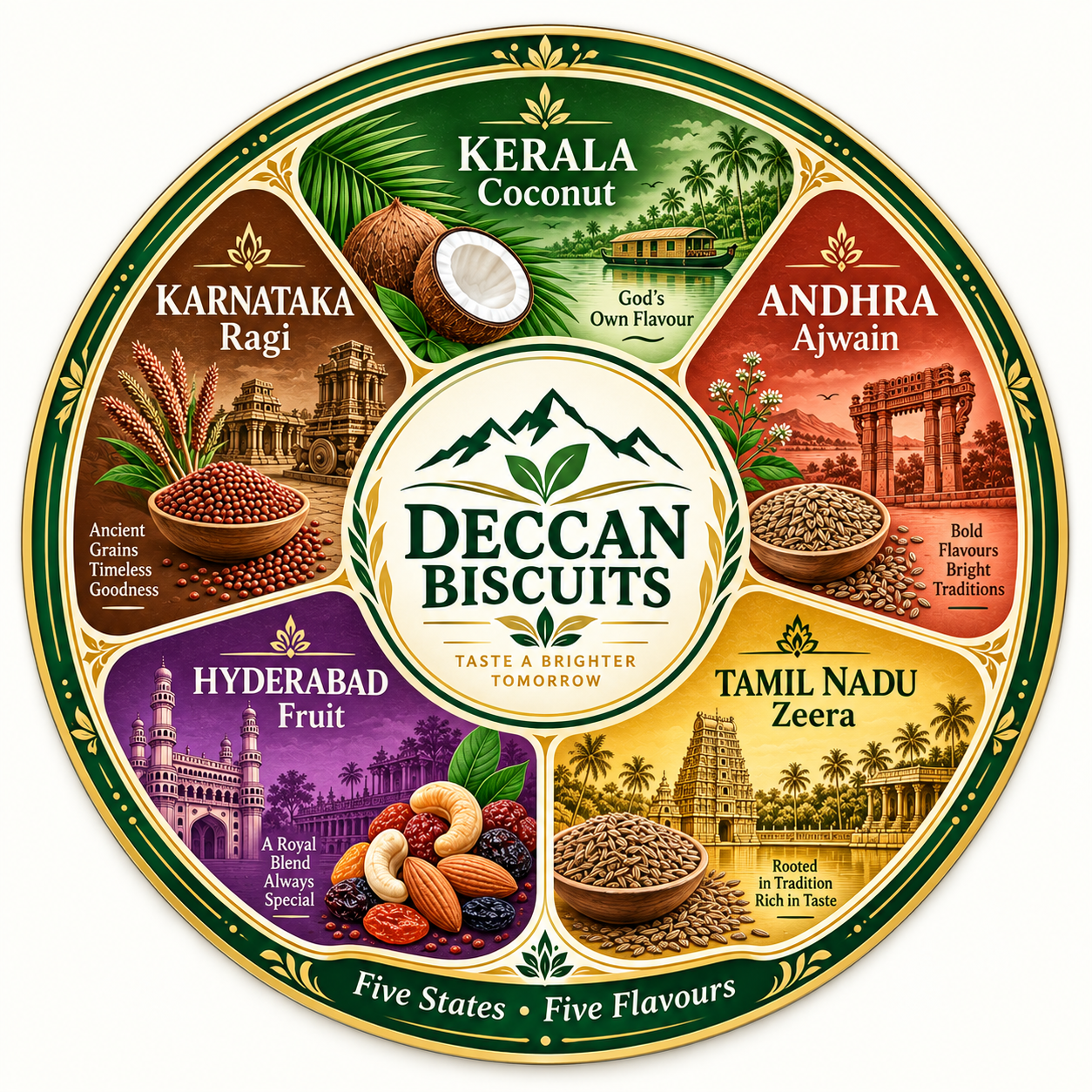 Deccan Biscuits — Five flavour tins collection