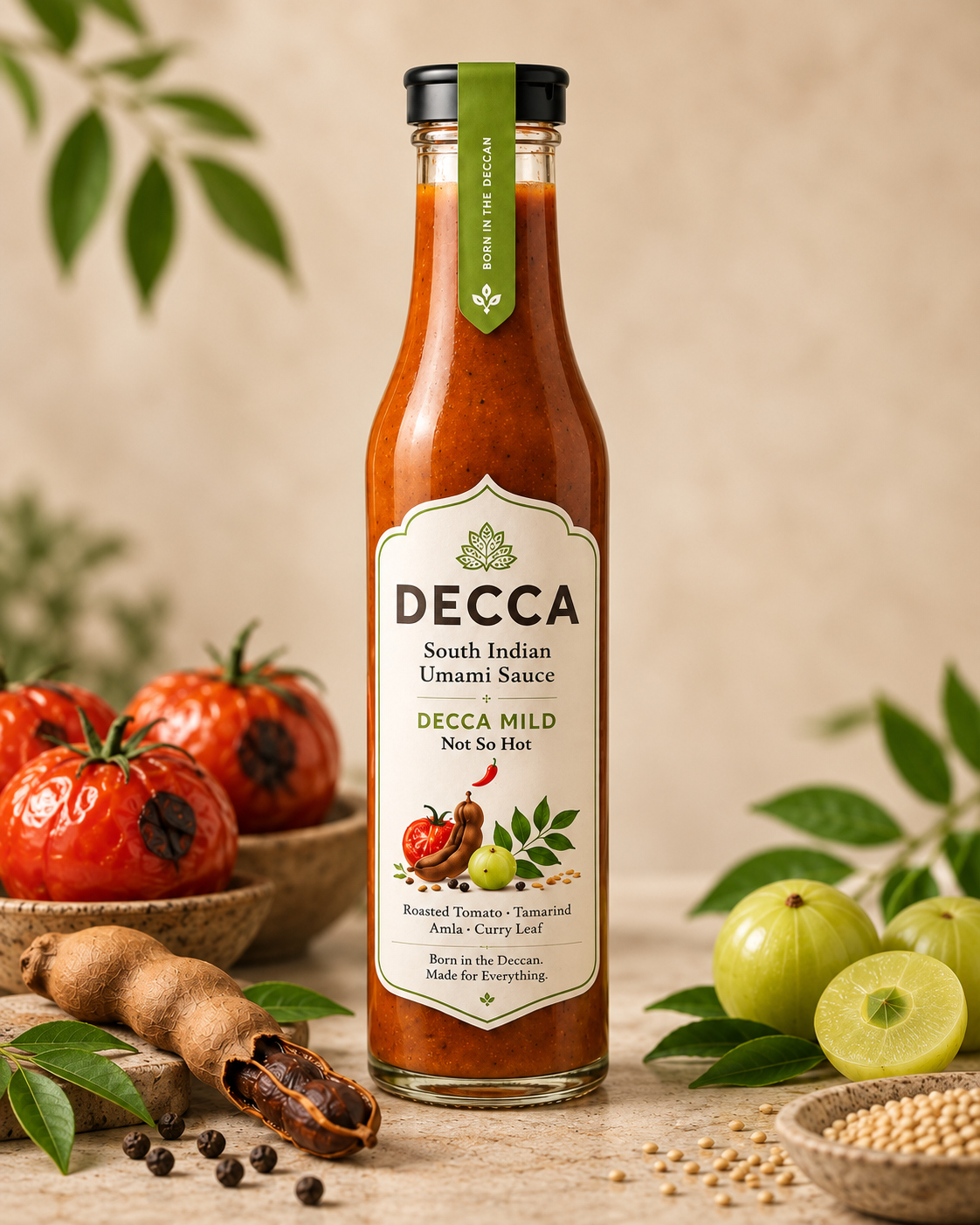 DECCA Mild South Indian Umami Sauce 250ml – green ribbon bottle
