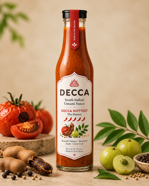 DECCA Hottest South Indian Umami Hot Sauce 250ml – red ribbon bottle