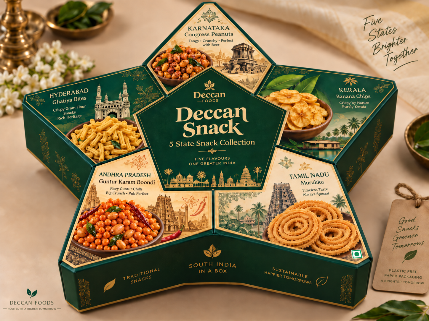 Deccan Snack 5 State Collection — star-shaped gift box