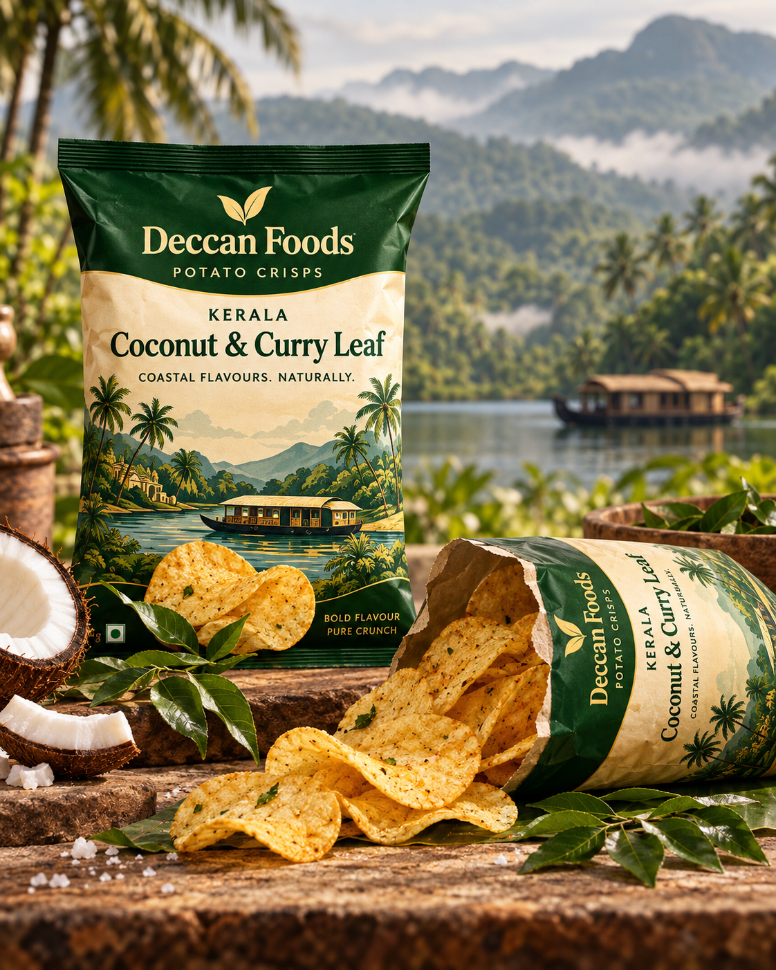 Kerala Coconut & Curry Leaf Potato Crisps — Deccan Foods