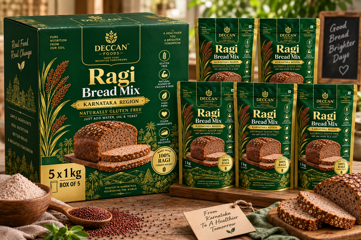 Deccan Foods Ragi Bread Mix Karnataka Region Box of 5